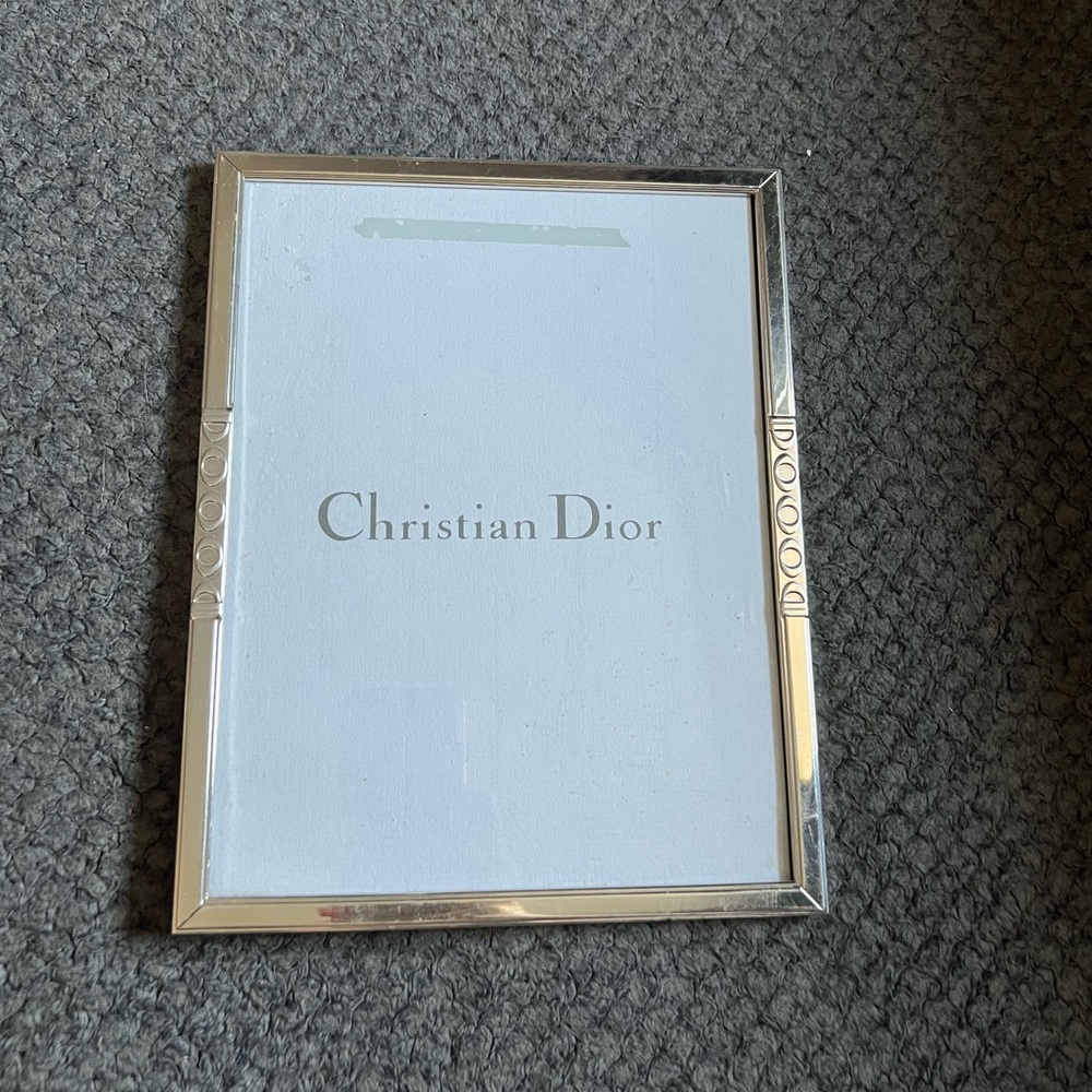 Vintage silver plated Christian Dior picture frame wooden
